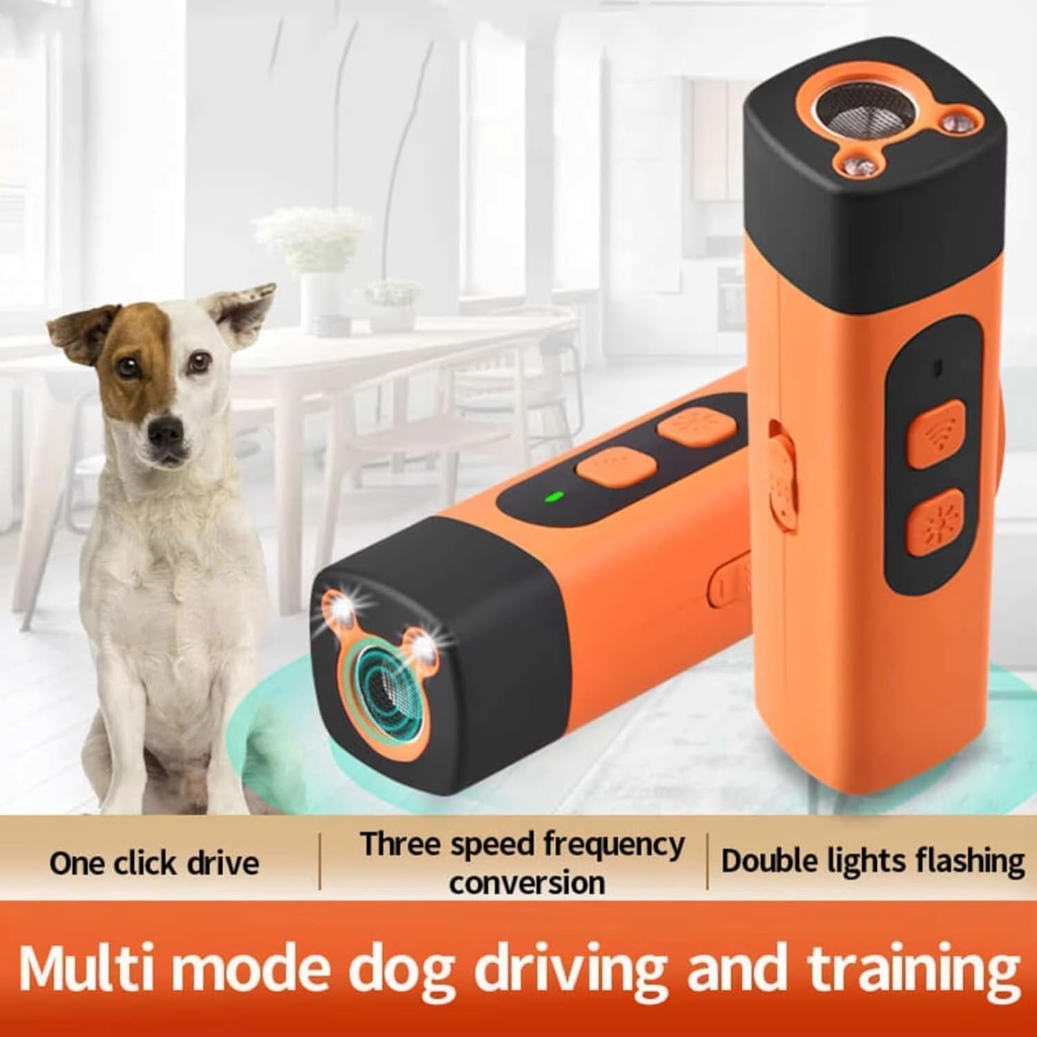 Wateresty Ultrasonic Dog Bark Deterrent Device, Humane & Effective Dog Repeller, 2025 New Anti Barking Whistle, Safe Portable for Indoor Outdoor Use Own or Neighbor's Dogs Orange 1PCS