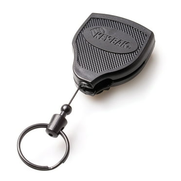 KEY-BAK Super48 HD 8 oz Lock Retractable Polycarbonate Keychain with Belt Clip - Black