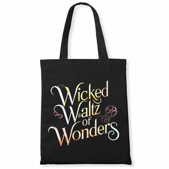 Women Halloween Canvas Totes Wicked Waltz of Wonders Bleached Graphic Tote Bags 1Pc