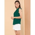 thumbnail image 4 of Blusas Elegante Sin Mangas Vintage De La Década De 1950 Con Volantes Para Oficina De Negocios Para Mujer Verde oscuro L, 4 of 6