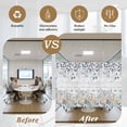 thumbnail image 5 of Blue Beige Coastal Window Privacy Film, Beach Starfish Summer Eucalyptus Retro Static Cling UV Sun Blocking Heat Control Window Tint Day and Night, Non-Adhesive One Way Privacy Cover 17.7''x78.7'', 5 of 7