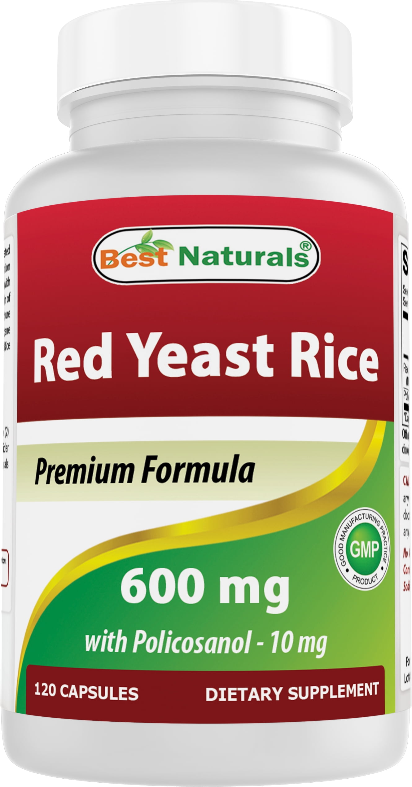 Best Naturals Red Yeast Rice 600 mg with Policosanol 10 mg 120 Capsules