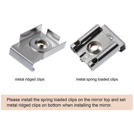 4pcs Spring Loaded Mirror Hanger Clips Set Unframed Mount Canada 4pcs Spring Loaded Mirror Hanger Clips, How To Install A Mirror With Clips