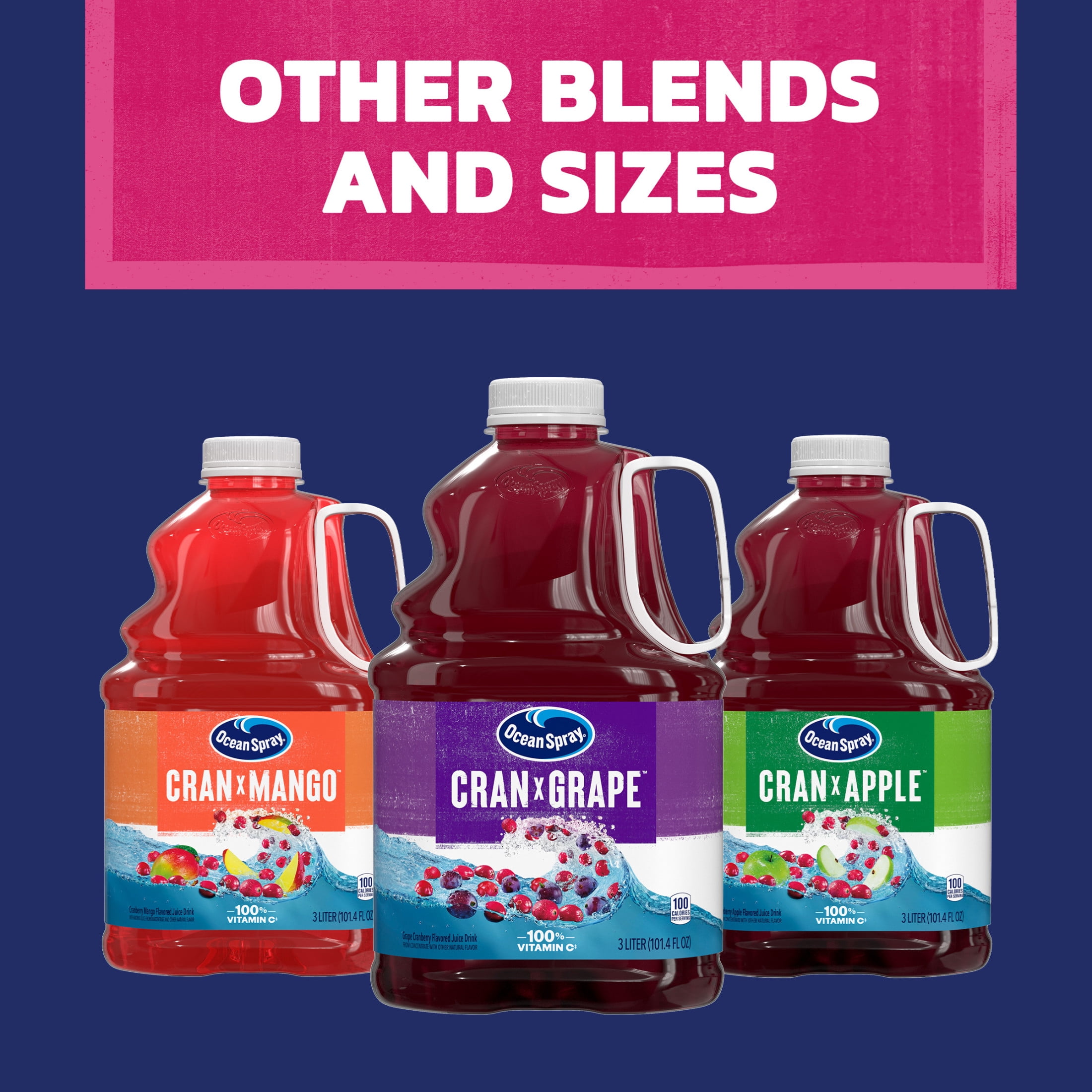 (3 pack) Ocean Spray® Cran-Raspberry® Cranberry Raspberry Juice Drink, 101.4 fl oz Bottle