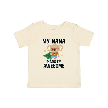 

Inktastic Nana Thinks Im Awesome Grandson Gift Baby Boy T-Shirt