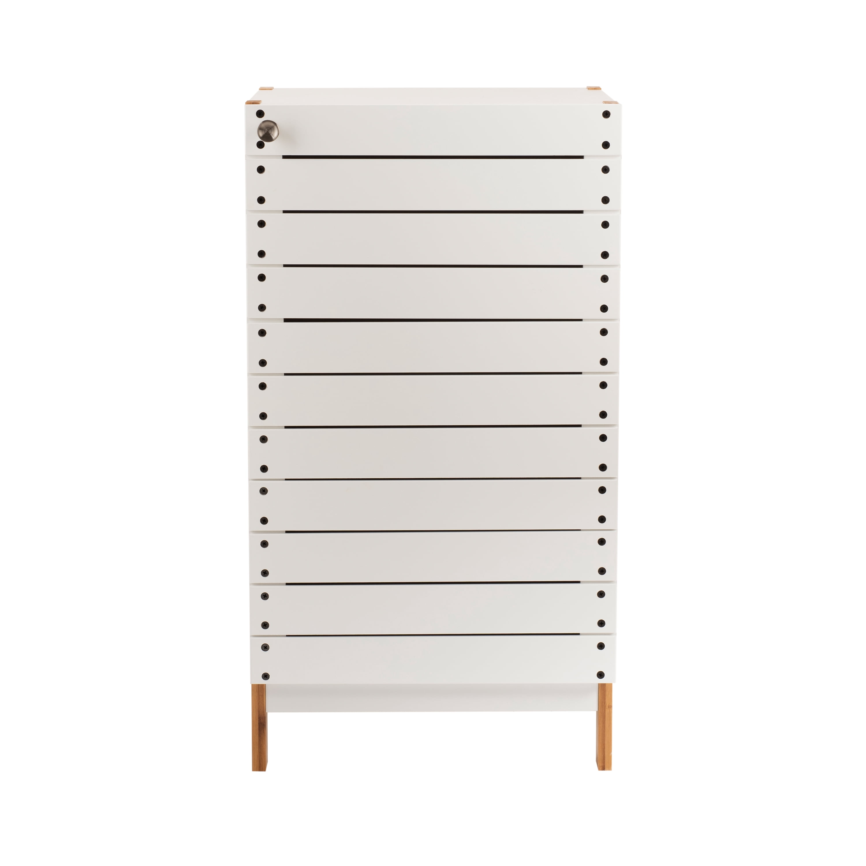 Organize It All 2 Shelf Bamboo Floor Cabinet in White