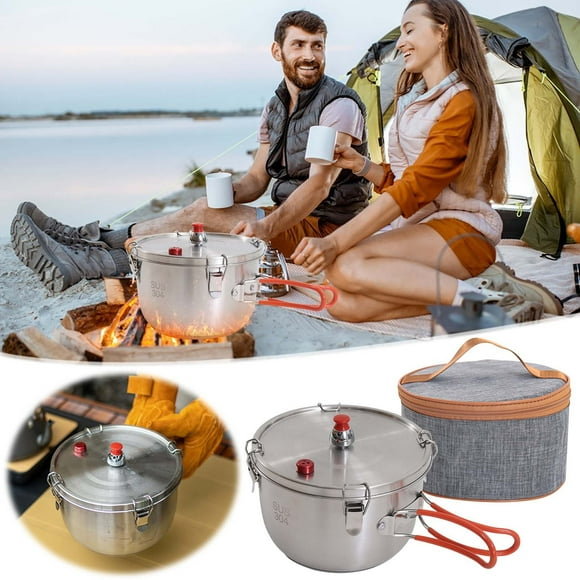Stainless Steel Pressure Cooker, Multi-functional Cooking Pot, Safety Lock + 20L Capacity, Portable Camping Design, For Outdoor Adventures, High-Performance Cooking, Durable Construction, JACSZPA