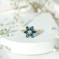 thumbnail image 5 of Rosec Jewels London Blue Topaz Flower Engagement Ring for Women - Blue Topaz Diamond Ring - AAA Quality - With Jewelry Box, 18K Yellow Gold, US 6.50, 5 of 8