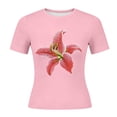 thumbnail image 6 of Gamivast Crop Tops for Women Short Sleeve Y2K Baby Tee Floral Graphic Print Shirts Casual Slim Fit Summer Basic T-Shirts Flattering Everyday Going Out Loungewear Top Pink XXL, 6 of 6
