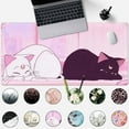 thumbnail image 2 of Desk Pad Pink Anime White Cat Black Cat Gaming Mouse Pad Large, Desk Office Decor Exclusive Beautiful Girls Mouse Pad for Women Desktop with Stitched Edges Non-Slip Rubber Computer Mat 31.5x15.7 in, 2 of 6