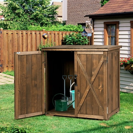 Outdoor Wooden Storage Shed Cabinet, Outdoor Wooden Garden Sheds