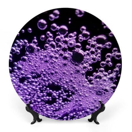 

FUMJ Bubbles Bone China Decorative Plate Room Decoration Elegant Ceramic Tabletop Wall Art 7x7inch