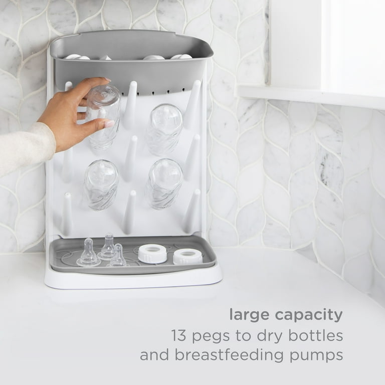 Ubbi Vertical Baby Bottle Drying Rack, Gray photo 3