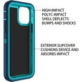 thumbnail image 6 of Entronix Heavy Duty Case Designed for iPhone 11 Pro, Shockproof Triple Layer Rugged Case, Teal, 6 of 7