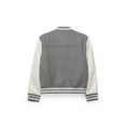 thumbnail image 2 of X RAY JEANS  Boy's Wool Varsity Bomber Jacket With Grainy PU Sleevees, Grey/White, S, 2 of 10