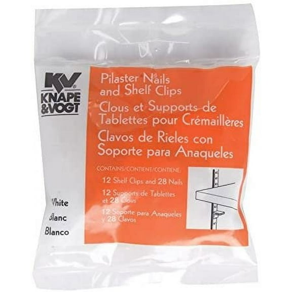 Knape & Vogt 256SP-WH 3/4" X 5/8" White Shelf Supports 12 Count