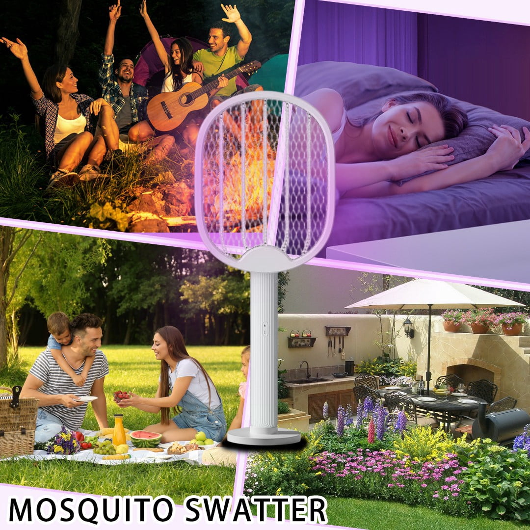JIhuahe Mosquito Killer 2 in 1 - Rechargeable Folding Electric Mosquito Swatter with Killing Lamp, Fully Automatic Trap & Repellent, for Home Use