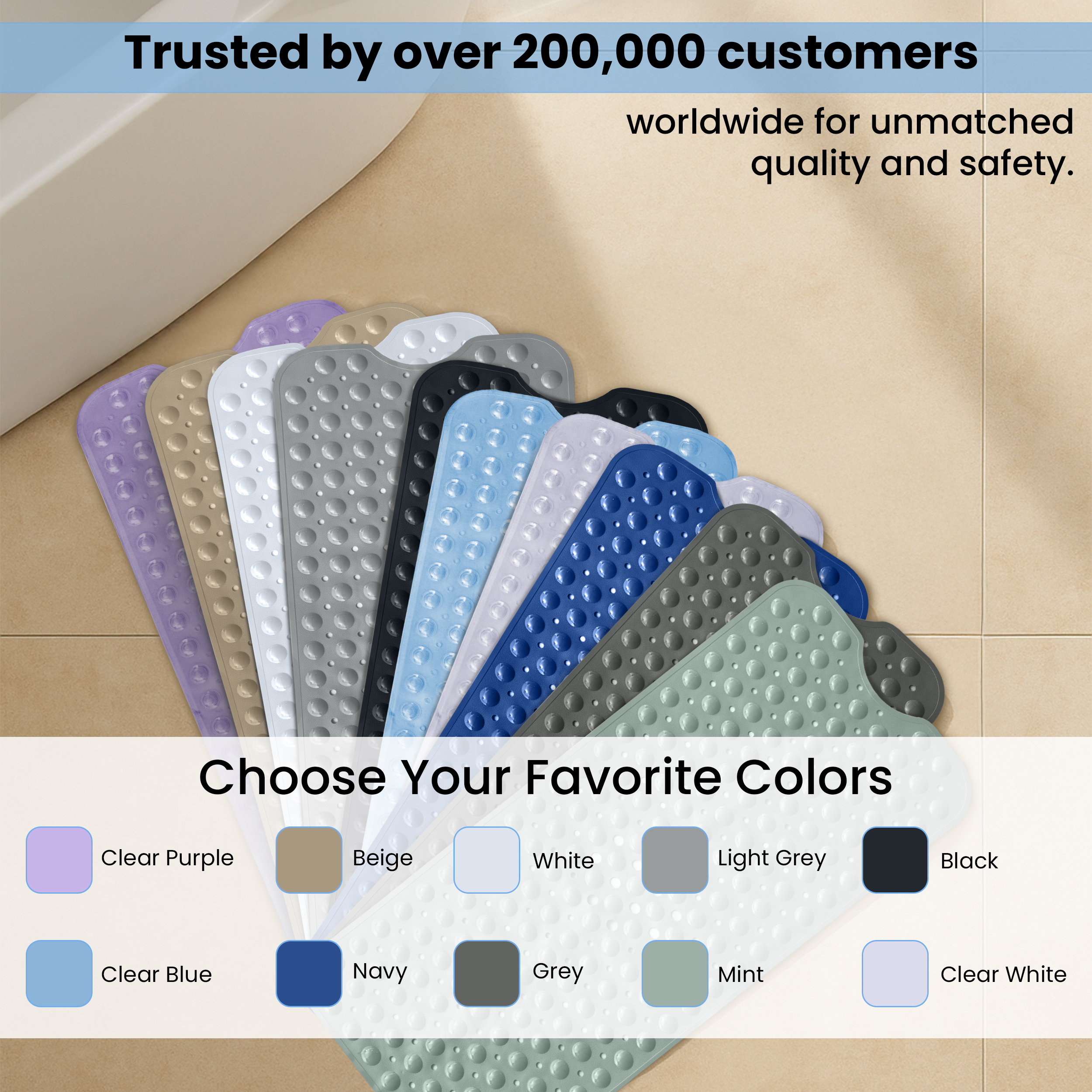 Lux Decor Collection Non-Slip Bath Mat, 40 x 16 Inch photo 2