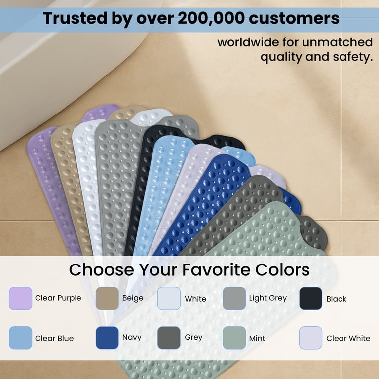 Lux Decor Non-Slip Bath Mat 2-Pack, Navy, 40" x 16" photo 7