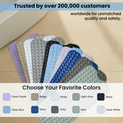 Lux Decor Collection Bath Tub Mat Non-Slip 40 x 16 Inch - Shower Mat for Bathtub with Suction Cups - Machine Washable (Gray)