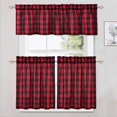 thumbnail image 7 of Haperlare 52"x15" Kitchen Valance Curtain Farmhouse Buffalo Check Gingham Pattern Light Filtering Bathroom Window Curtains for Bedroom, Red Black, 1 Panel, 7 of 7
