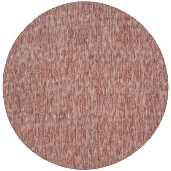 Safavieh Courtyard Teodor Geometric Indoor/Outdoor Area Rug, Red, 6'7" x 6'7" Round