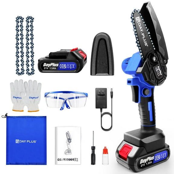 Portable Mini Chainsaw Cordless Handheld Small Electric Chainsaw 1/2 Batteries - 4'' Chain Saw 1x Battery