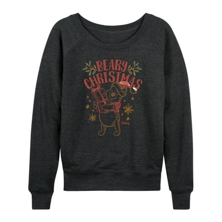 Disney Winnie The Pooh - Pooh Wishes A Beary Christmas - Women s Lightweight French Terry Pullover