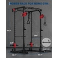 thumbnail image 2 of COZONY Power Cage with Dual Pulley Systems, 1200 lb Capacity Multi-Functional Squat Rack for Home Gym Strength Training,Black+Red, 2 of 11