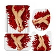 thumbnail image 2 of Shower Curtain 4-piece Set for Valentine & Mothers Day Carpet Mat Bathroom   Romantic 3D Digital Printing and Heart Pattern, 2 of 9
