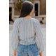 thumbnail image 1 of ABPHQTO Camisa de mujer de lino con estampado de rayas, 1 of 5