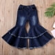 thumbnail image 2 of Pantalones acampanados para bebés y niñas Vaqueros Leggings de mezclilla con volantes para niños pequeños Pantalones Ropa con fondo de campana XBTCLXEBCO Azul, 5-6 años, 2 of 5