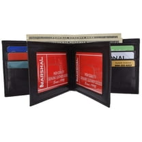 Men's Genuine Leather Multi Pocket 3 ID Windows Wallet 1852 CF