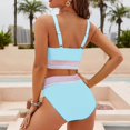 thumbnail image 3 of WILLBEST Traje de Baño con Faja conjuntos de Bikini de Cintura Alta para Mujer Trajes de Baño deportivos de Dos Piezas Trajes de Baño de Corte Alto con Bloques de Color, 3 of 4