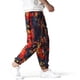 thumbnail image 5 of Pantalones deportivos con estampado casual para hombre, pantalones largos de lino y algodón con cintura elástica y bolsillo con cordón, 5 of 5