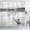 thumbnail image 1 of Ambesonne Digital Shower Curtain, Mountain Foggy Forest, 69"Wx84"L, Pale Grey, 1 of 3