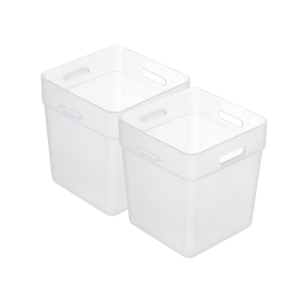 2 compartimentos apilables para organizar el refrigerador. Caja organizadora para la puerta lateral del refrigerador. Blanco