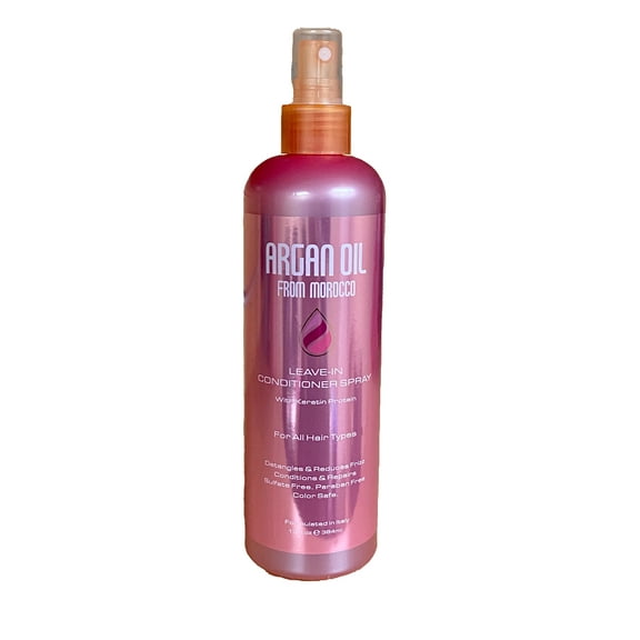 Argan Oil from Morocco Leave-In Conditioner Spray with Keratin & Silk Protein, 13 fl.oz. (384 ml)