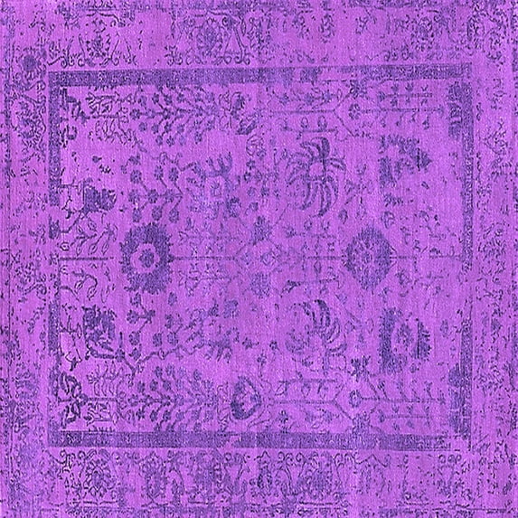 Ahgly Company Indoor Square Oriental Purple Industrial Area Rugs, 4' Square