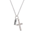 thumbnail image 2 of Delight Jewelry Silvertone Peace I Have Plans for You Engraved Cross Zoey Necklace, 28", 2 of 4