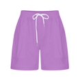 thumbnail image 3 of Birdeem Womens Solid Casual Loose Pockets Drawstring Short Pants, 3 of 12