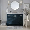 thumbnail image 2 of Ariel Taylor 48 In. Rectangle Sink Bathroom Vanity With Carrara White Quartz Countertop 1.5 Edge In Midnight Blue, 2 of 11