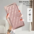 thumbnail image 3 of SaniMore for Samsung Galaxy S24 Plus Buisness Case, Zipper Purse [Card Holders] Magnetic Clasp Kickstand Wrist/Crossbody Chain Lanyard PU Leather Wear-resistant Full Protective Wallet Shell, Rosegold, 3 of 10
