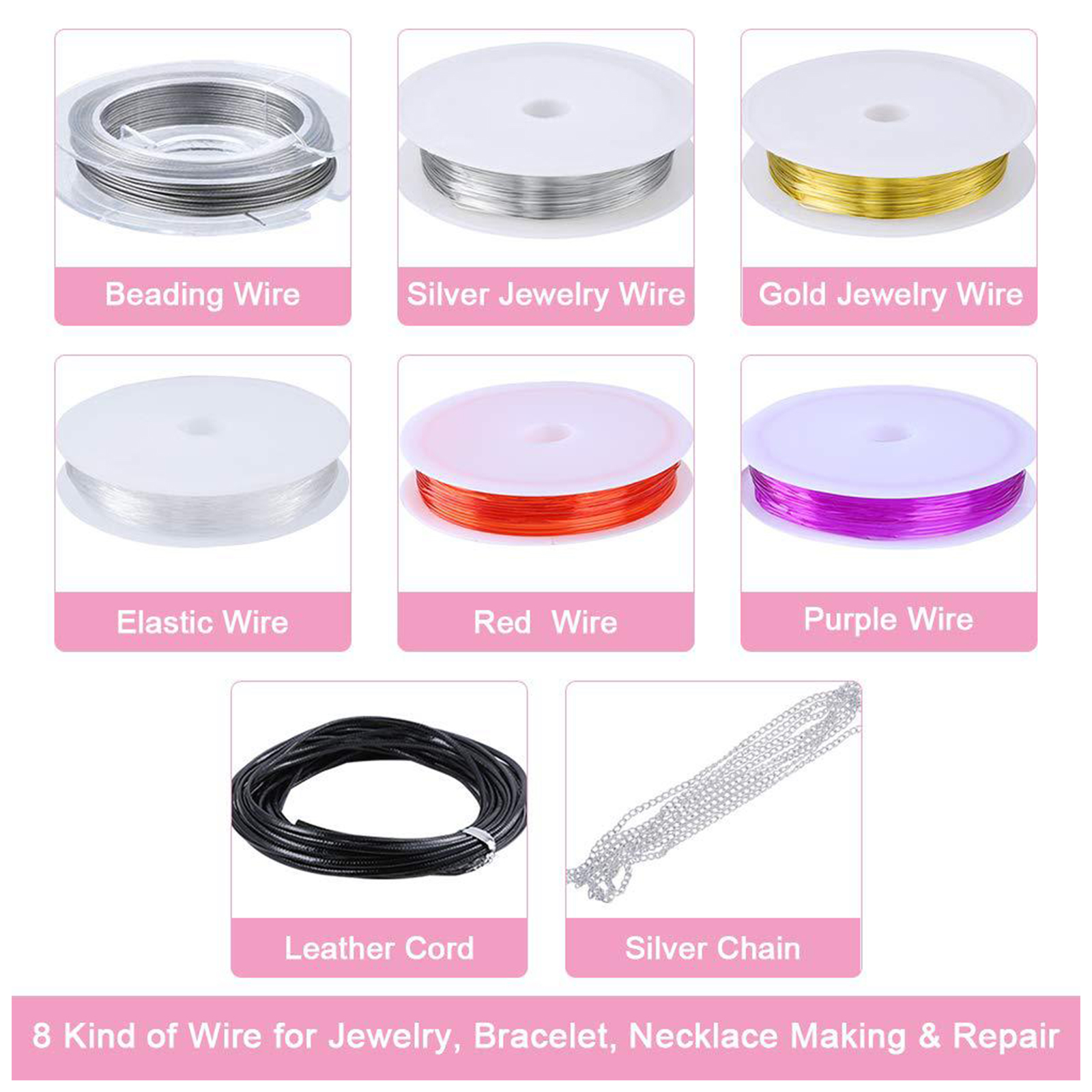 Jewelry Making Supplies DIY Kit with Beads Charms Findings Jewellery Pliers Wire
