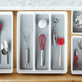 thumbnail image 5 of madesmart Large Utensil Tray, 3-Compartment Kitchen Drawer Organizer, Soft-Grip Lining, Non-Slip Feet, BPA-Free, White, 5 of 5