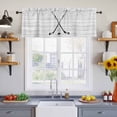 thumbnail image 4 of Ice Hockey Valances for Windows, Farmhouse Rustic Ball Sport Game Wooden Grain Light Filtering Kitchen Curtains, Rod Pocket Window Valance Curtains for Living Room Bedroom, 42" W x 12" L, 2 Panels, 4 of 9