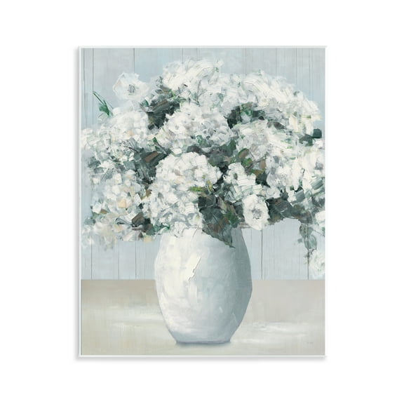 Stupell Industries Timeless White Flower Vase Floral Painting Unframed Art Print Wall Art, 11 x 14