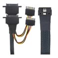thumbnail image 1 of PCI-E Slimline SAS Inclusive Scoop-Proof Anti-Misplug SFF-8654 8i 74P to SFF-8639 U.2 + 15P with Right Left Screw Holes, 1 of 5