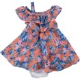 thumbnail image 1 of Rare Editions Girls Floral A-line Dress, Naranja, 12-18 meses, 1 of 1