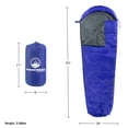 thumbnail image 6 of Wakeman Outdoors Cold Weather Lightweight Compact Mummy Sleeping Bag for Camping and Backpacking Rated to 25°F, Blue, 6 of 7